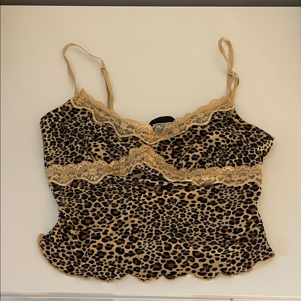 SHEIN Animal Print Lace Cami